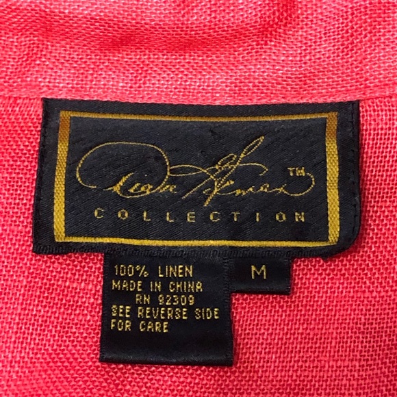 Diane Gilman Collection Coral Linen Blouse - Picture 7 of 8